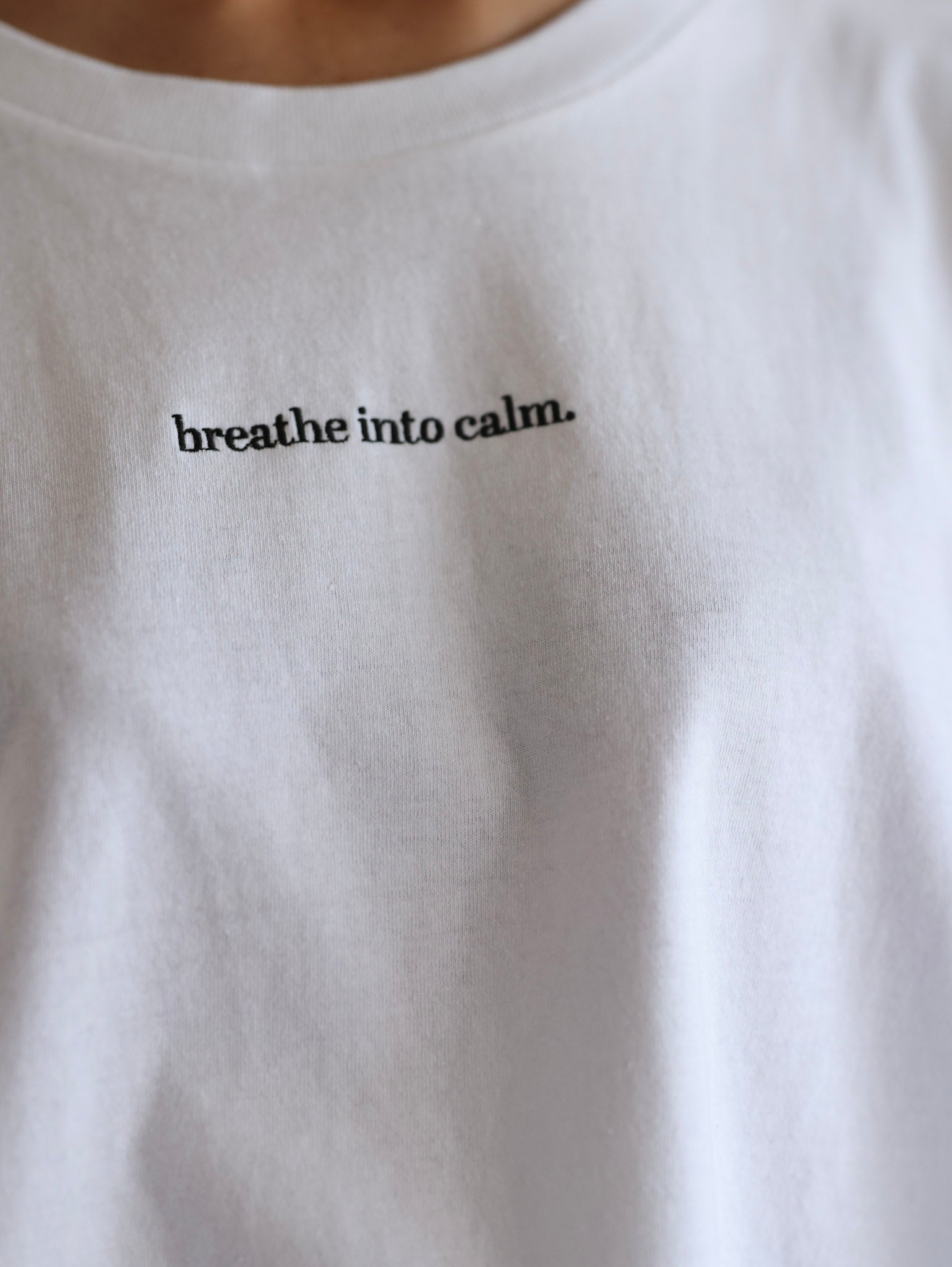 breathe into calm Oversize Tee - White