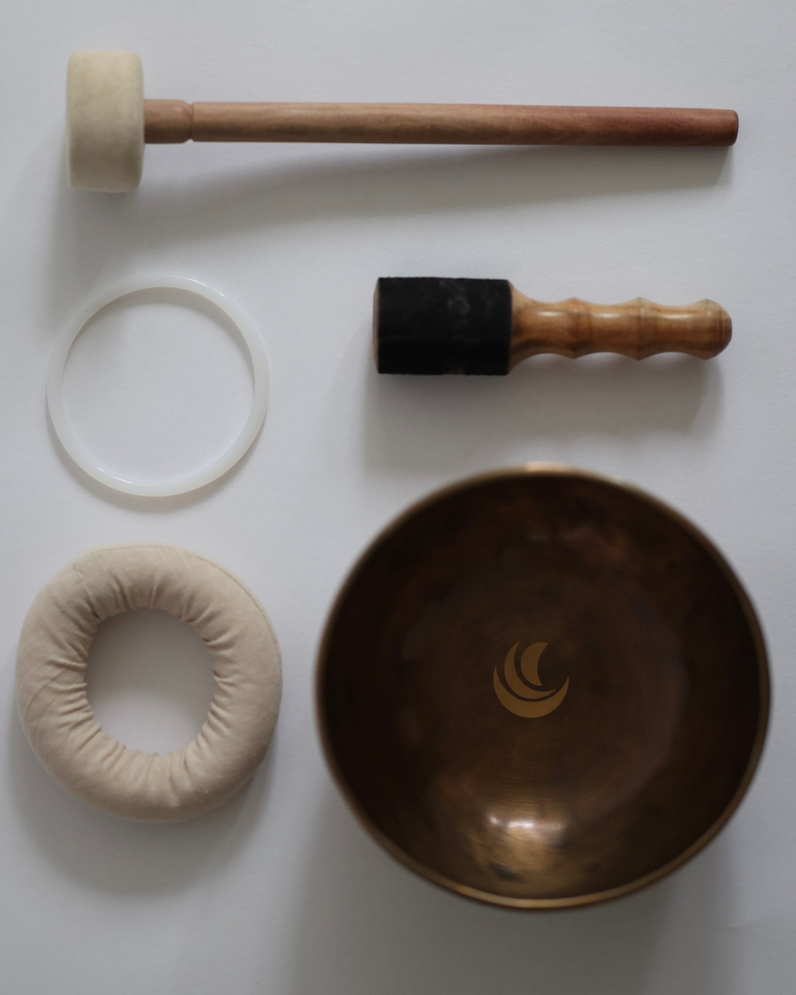 singing bowl starter set|20CM音階シンギングボウル渋金模様入り