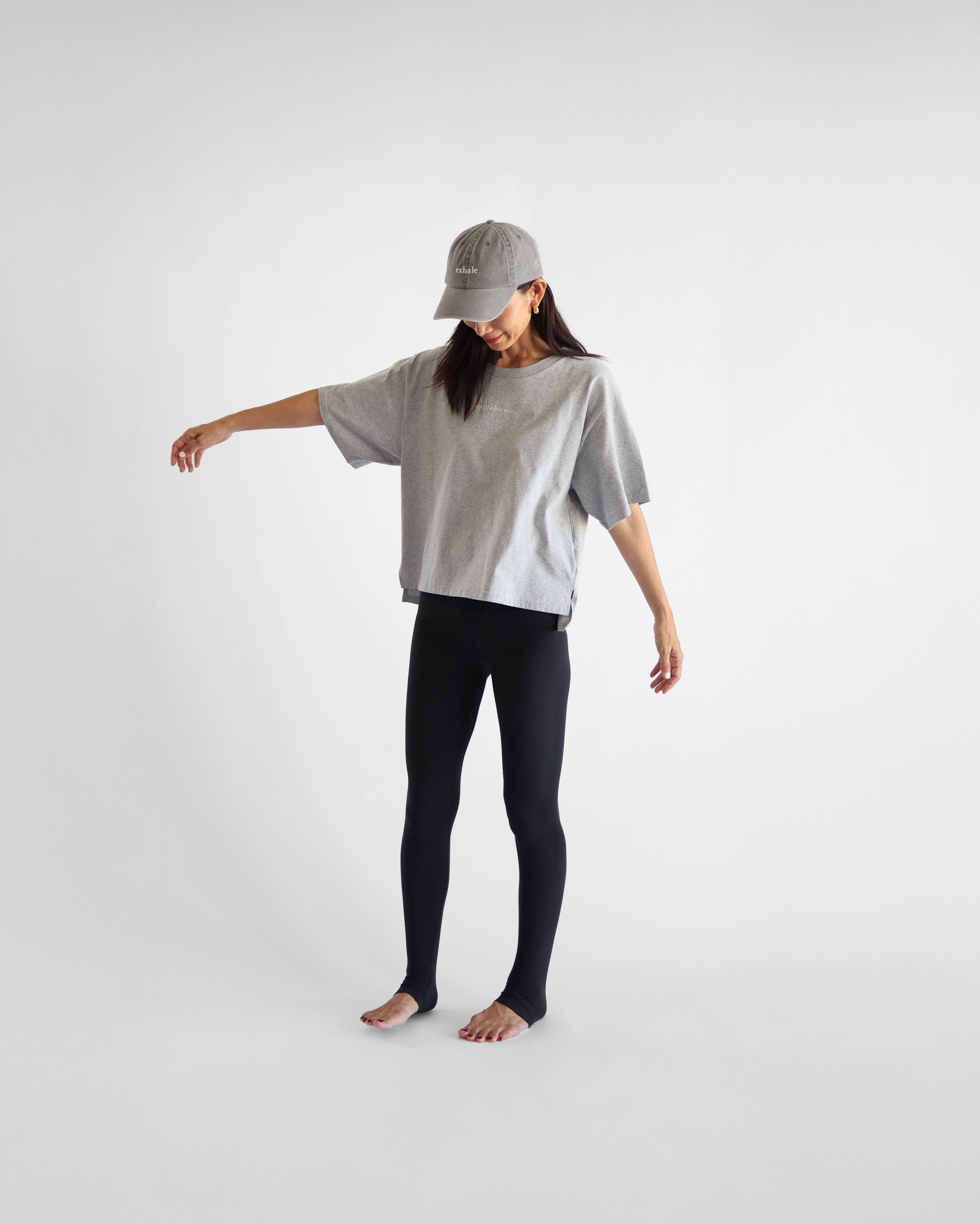 breathe into calm Oversize Tee - Grey