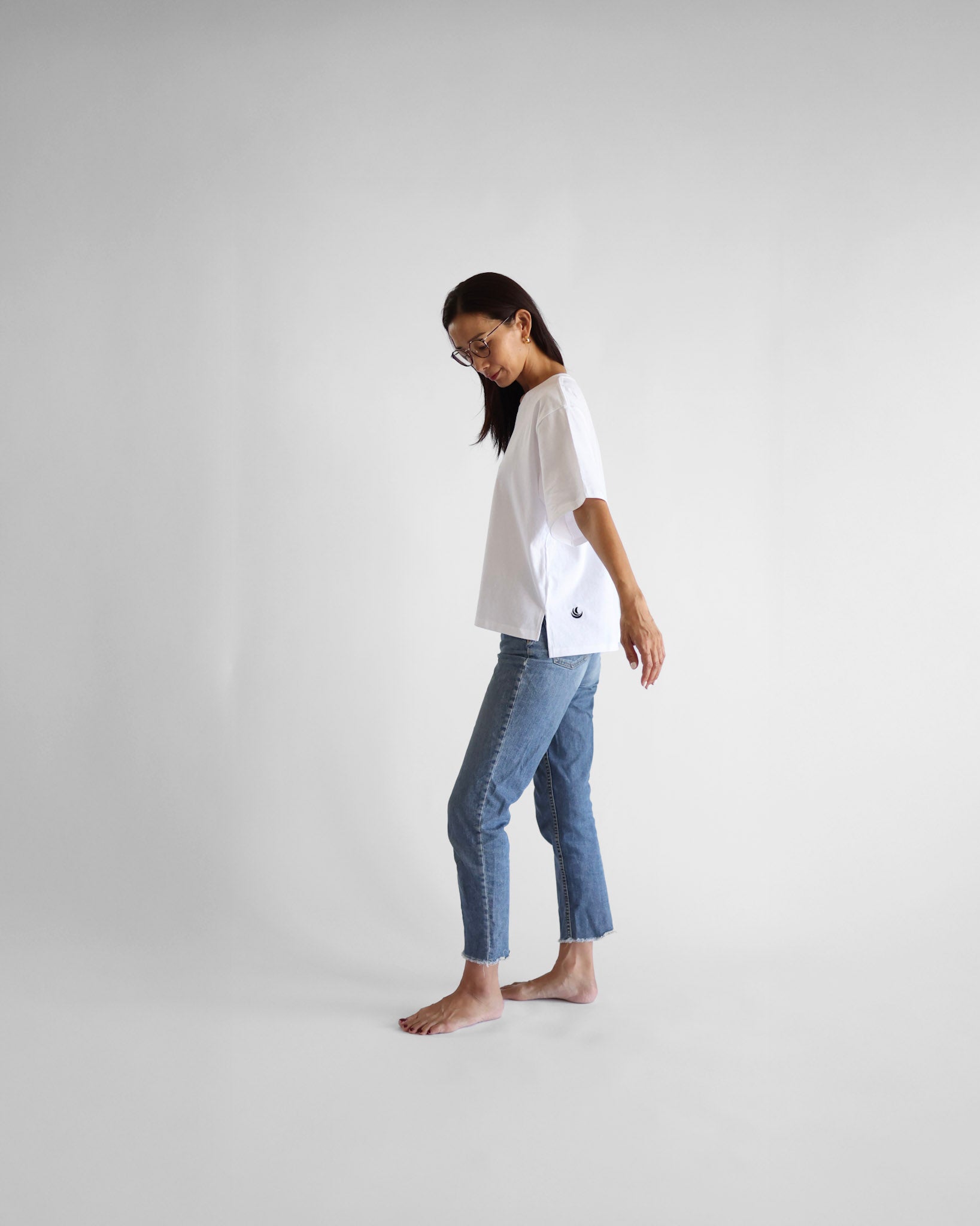 breathe into calm Oversize Tee - White