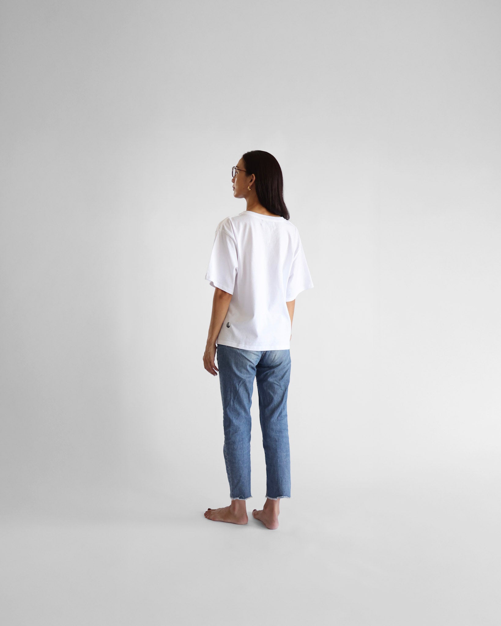 breathe into calm Oversize Tee - White