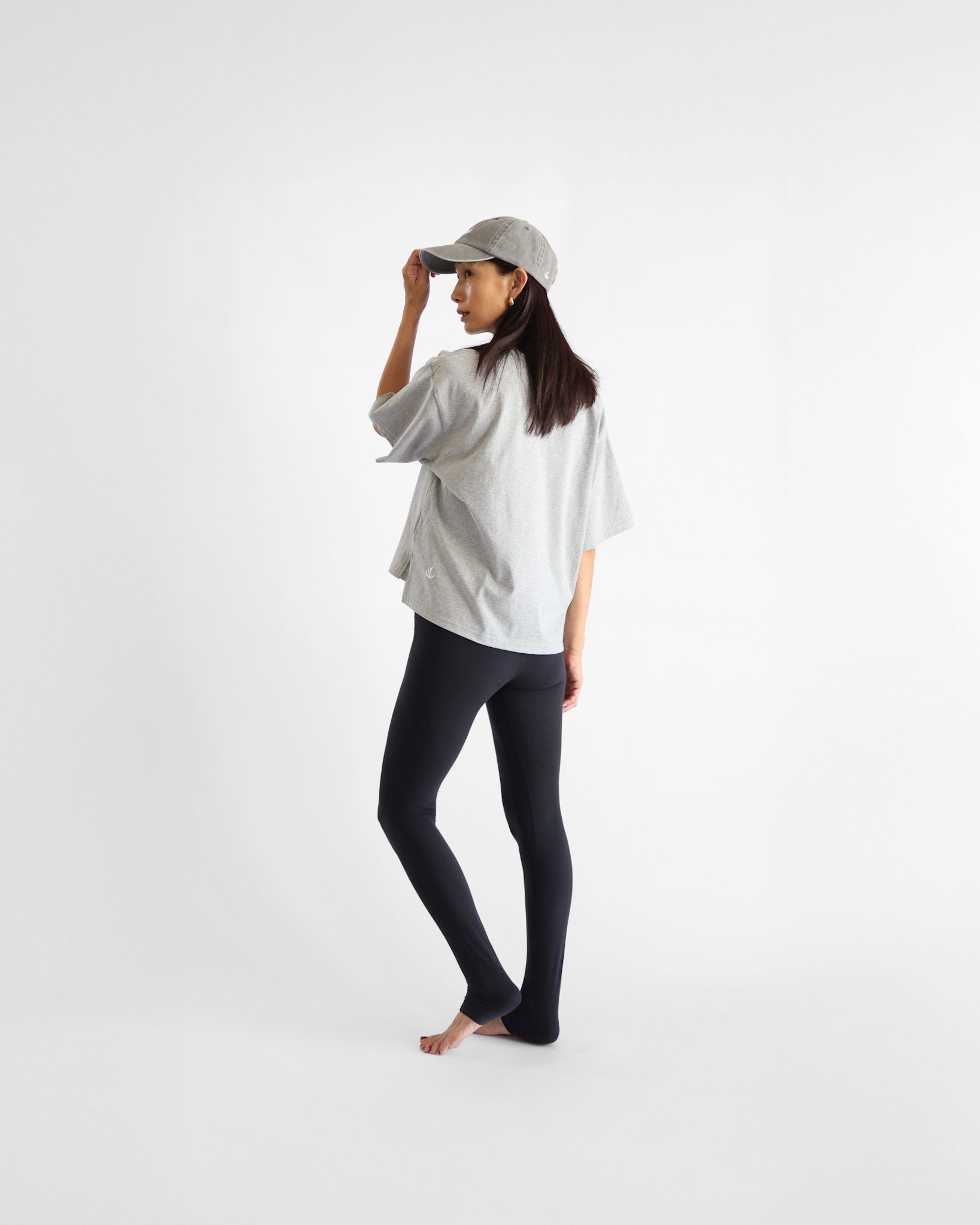 breathe into calm Oversize Tee - Grey