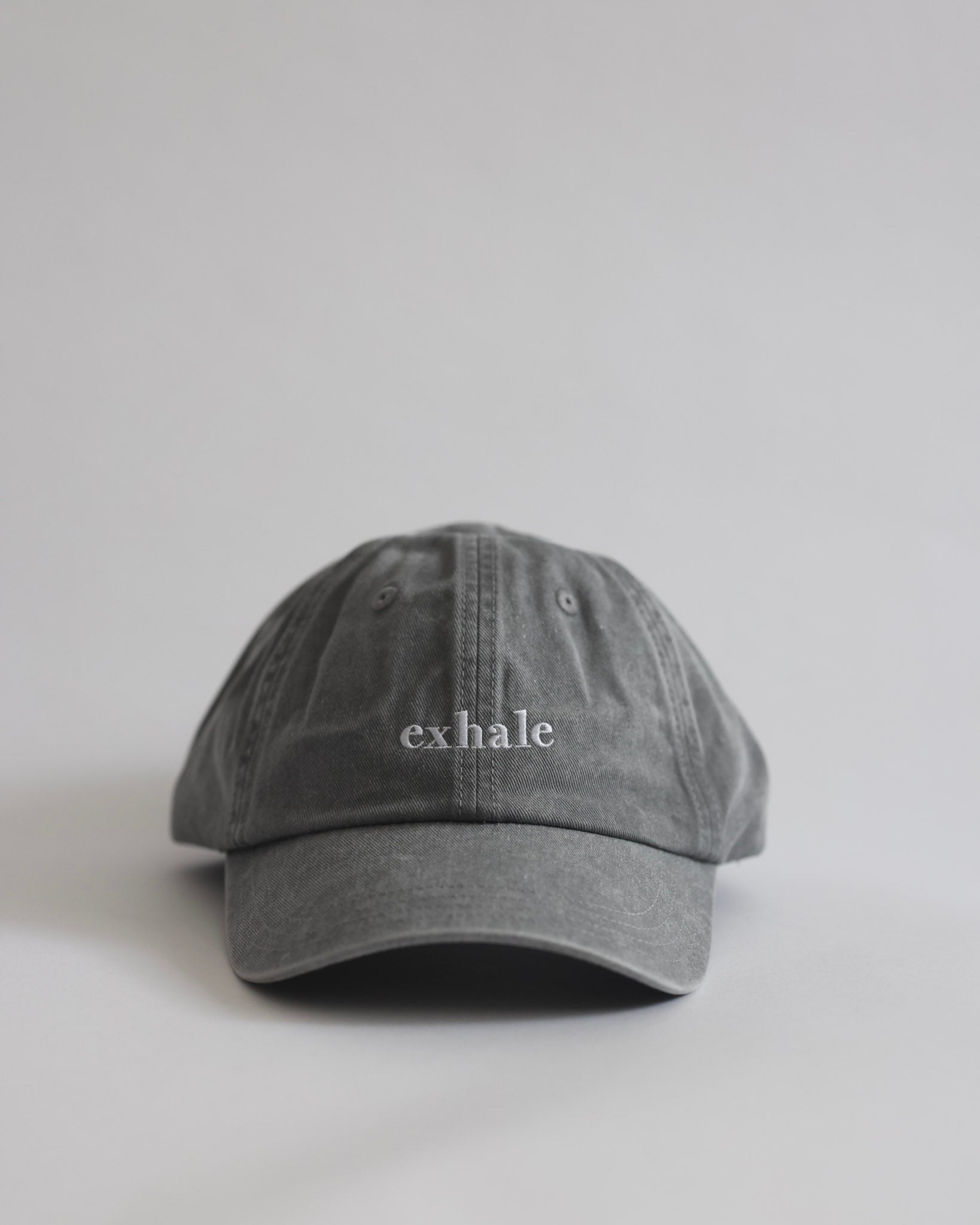 exhale Cotton Twill Hat - Grey