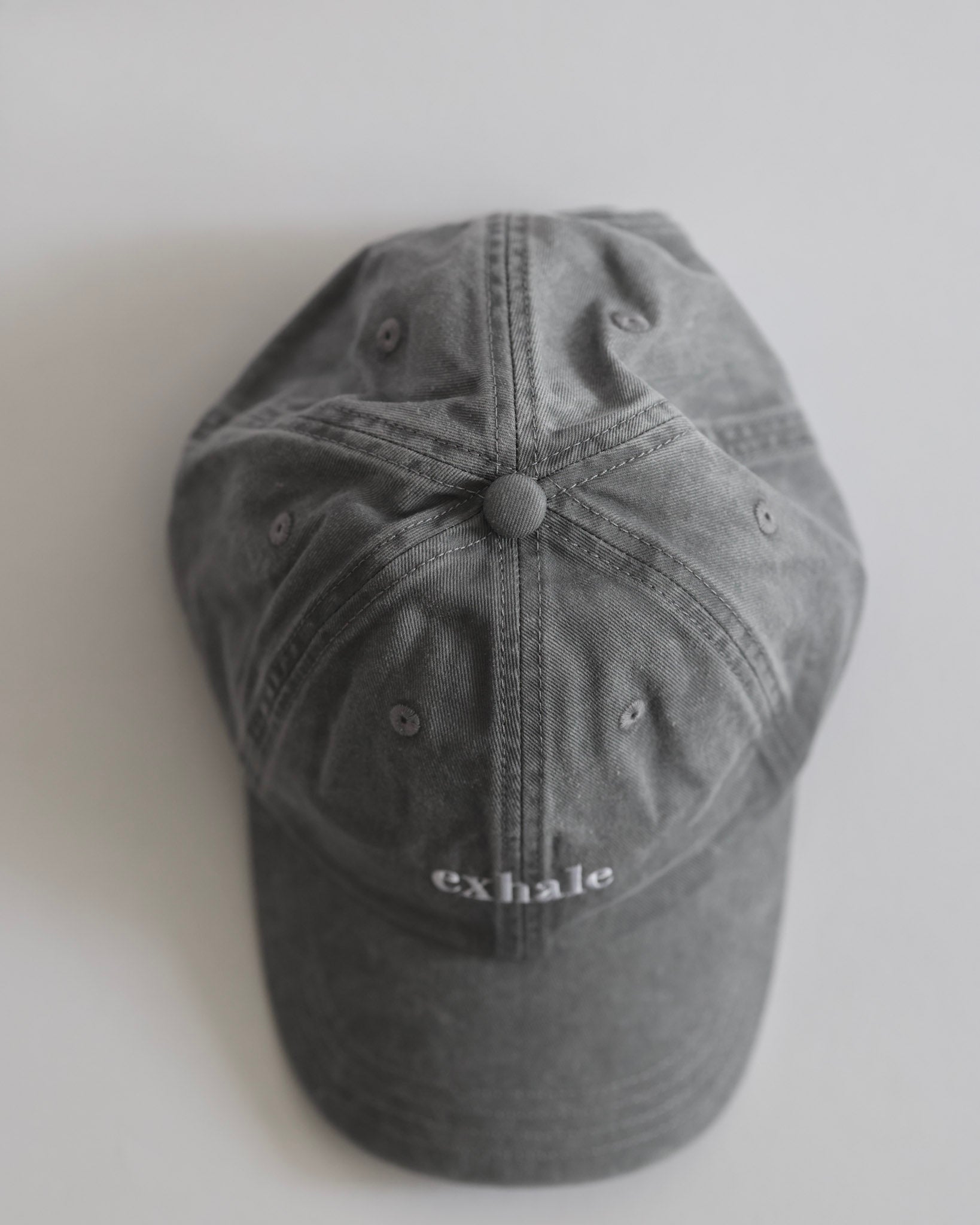 exhale Cotton Twill Hat - Grey